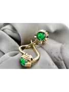 Обеци Смарагд 14K жълто злато Винтидж крафт vec027y